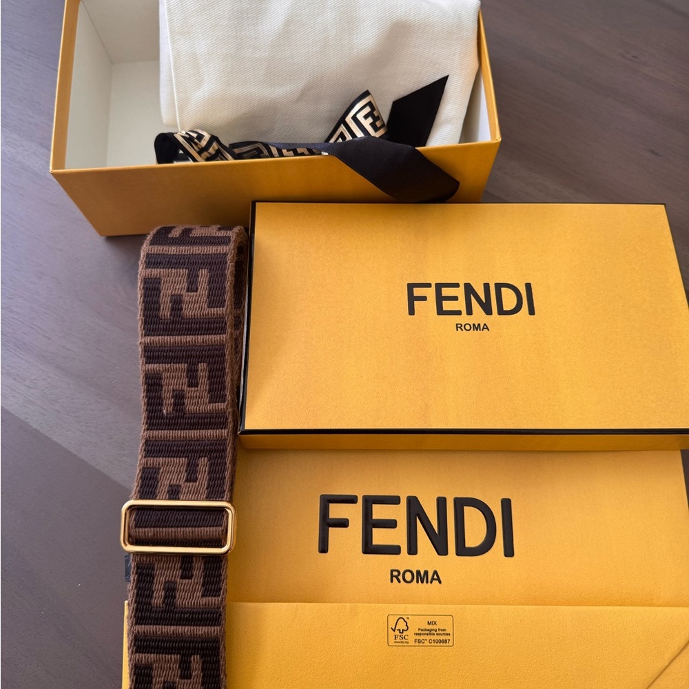 Fendi Brown Belt Bag with Logo Strap